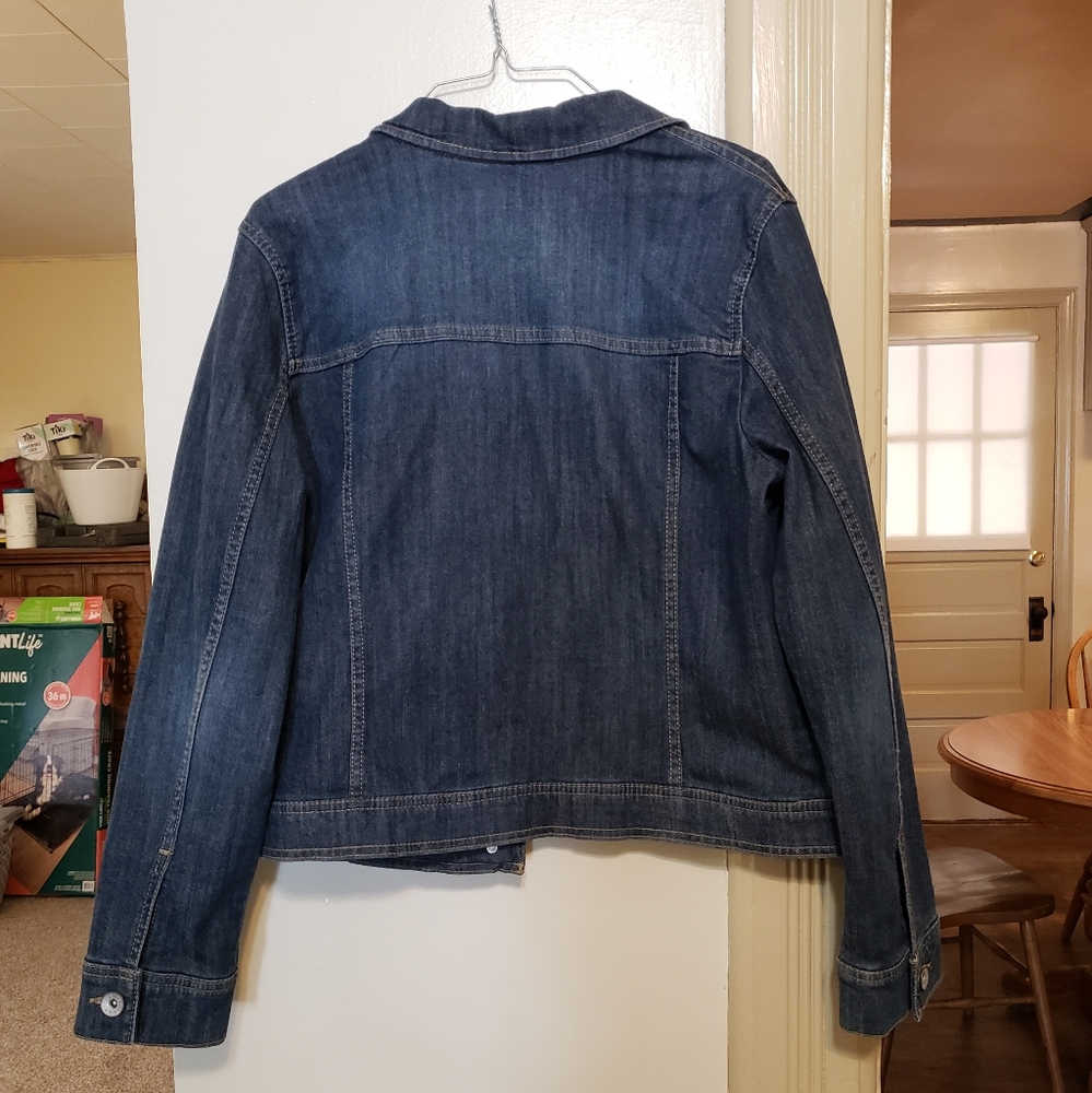 Women's Merona blue denim jean jacket size large in great condition - Picture 3 of 4